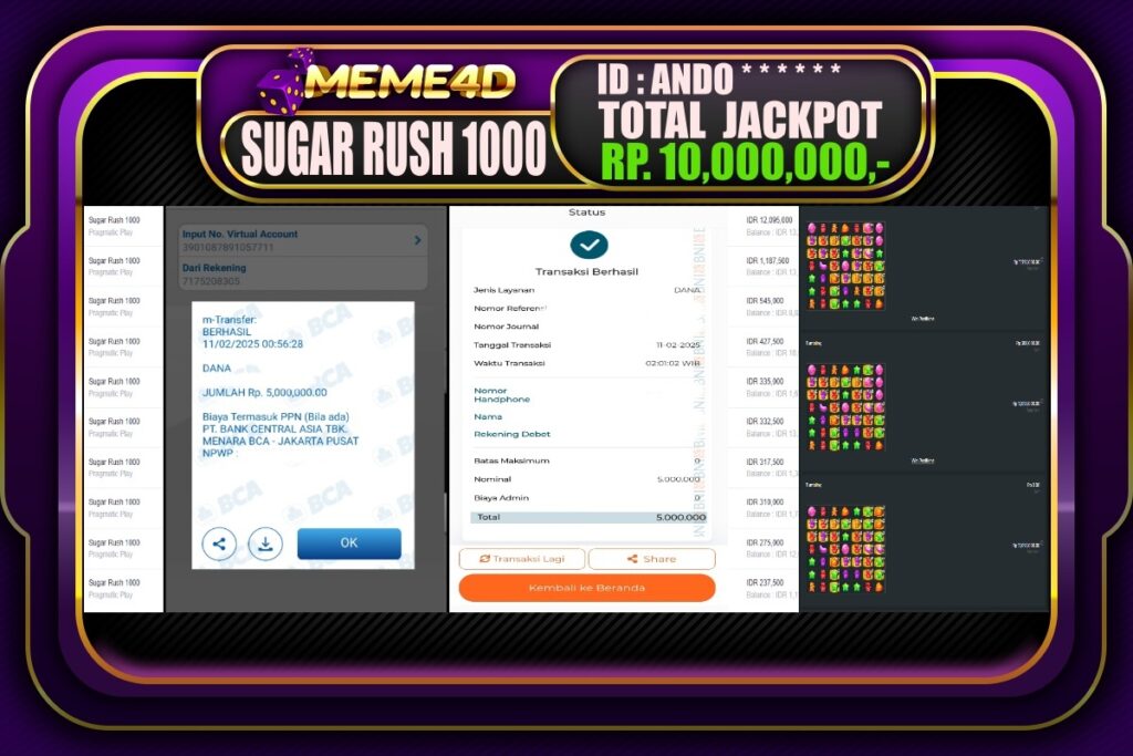 Bukti Jp MEME4D Slot Online 11 Februari 2025