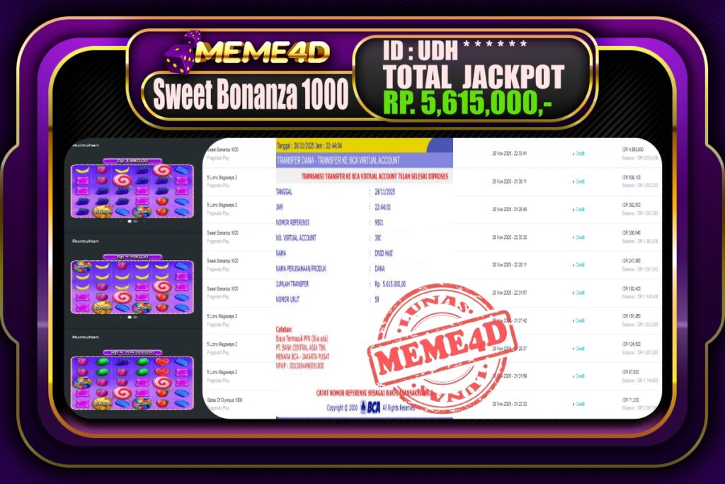 Bukti Jp MEME4D Slot Online 29 November 2025
