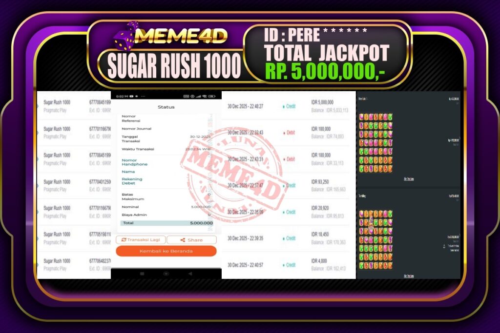 Bukti Jp MEME4D Slot Online 31 Desember 2025