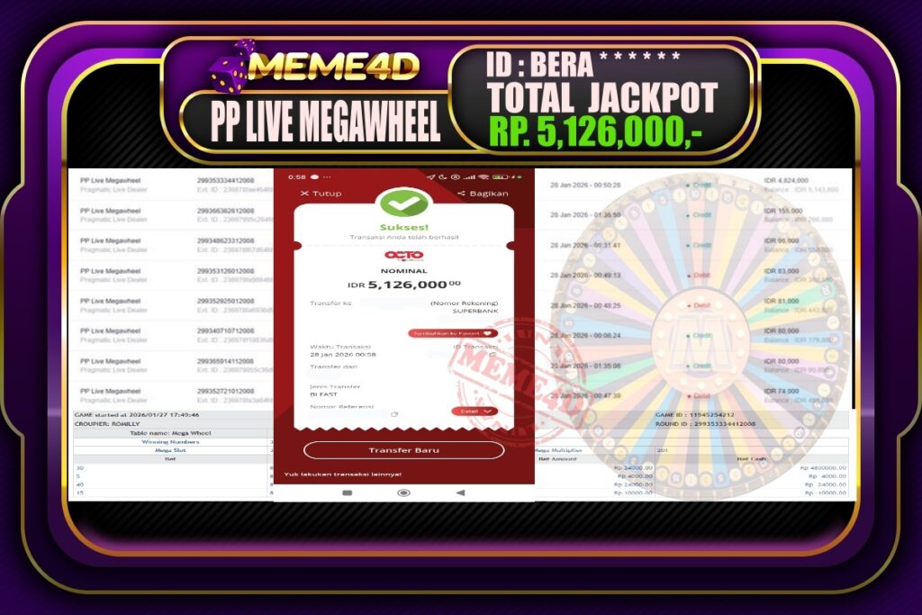 Bukti Jp MEME4D Casino Online 28 Januari 2026